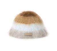 Ami Paris - Chapeau en laine mélangée à rayures - Femme - Accessoires - Brun - Taille: 56 CM