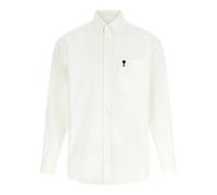 Ami Paris - Chemise Ami de Coeur Brodée Coupe Boxy - Homme - Chemises - Blanc - Taille: XL