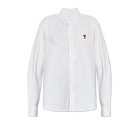 Ami Paris - Chemise avec logo brodé - Femme - Blouses et Chemises - Blanc - Taille: 44 FR