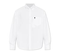 Ami Paris - Chemise Ami de Coeur Brodée Coupe Boxy - Homme - Chemises - Blanc - Taille: L
