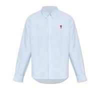 Ami Paris - Chemise avec logo - Homme - Chemises - Bleu - Taille: M