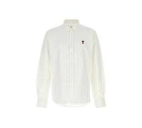 Ami Paris - Chemise Classique M/L à Col Boutonné avec ADC Brodé - Homme - Chemises - Blanc - Taille: S