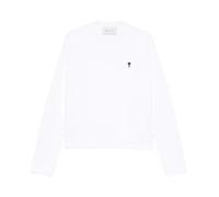 Ami Paris - Contrasted "Ami de Coeur" SweaT-shirt - Femme - Sweatshirts et sweats à capuche - Blanc - Taille: 40 FR
