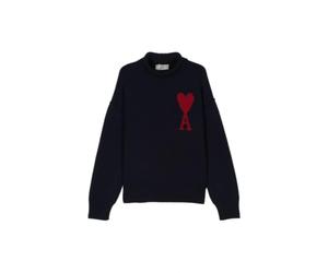 Ami Paris - Coqueline Montpellier Knit ras du cou - Femme - Pulls - Noir - Taille: 40 FR