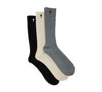 Ami Paris - Cotton Three Pack Ami De Coeur Socks - Homme - Sous-vêtements - Multicolore - Taille: M