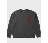 AMI Paris CREWNECK SWEATER WITH CONTRASTED AMI DE COEUR men Pullovers grey taille: M