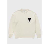 AMI Paris CREWNECK SWEATER WITH CONTRASTED AMI DE COEUR men Sweatshirts white taille: L