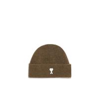 Ami Paris - De Coeur Beanie Hat Ribbed Design - Homme - Accessoires - Brun - Taille: ONE Size