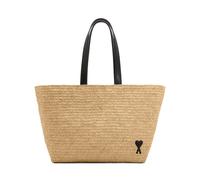 Ami Paris - De Coeur Raffia Tote Bag - Femme - Sacs - Beige - Taille: ONE Size