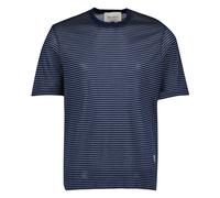 Ami Paris - De Coeur Striped T-Shirt - Homme - Tops - Bleu - Taille: L