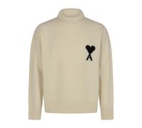 Ami Paris - De Coeur Turtleneck Sweater - Homme - Pulls - Beige - Taille: L
