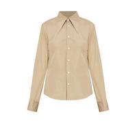 Ami Paris, Femme, Blouses et Chemises, Beige, Taille: 40 FR Sharp Collar Fitted Shirt