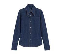Ami Paris, Femme, Blouses et Chemises, Bleu, Taille: 38 FR Sharp Collar Shirt