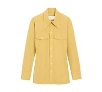 Ami Paris, Femme, Blouses et Chemises, Jaune, Taille: 36 FR Sharp Collar Fitted Shirt