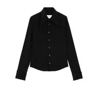 Ami Paris, Femme, Blouses et Chemises, Noir, Taille: 38 FR Sharp Collar Adjusted Shirt