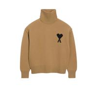 Ami Paris, Femme, Pulls, Brun, Taille: 42 FR ADC Funnel Neck Sweater