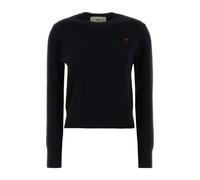 Ami Paris, Femme, Pulls, Noir, Taille: 38 FR Pulls à col rond