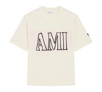 Ami Paris, Femme, Tops, Beige, Taille: 38 FR Boxy Fit Short Sleeve Teeshirt