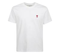 Ami Paris, Homme, Tops, Blanc, Taille: XL T-shirt avec logo, T-shirt en coton classique
