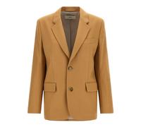 Ami Paris, Femme, Vestes, Beige, Taille: 34 FR Single-Breasted Wool Blazer