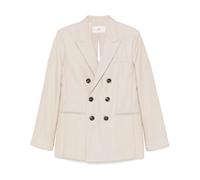Ami Paris, Femme, Vestes, Beige, Taille: 36 FR Blazer Beige en Laine à Double Boutonnage