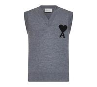 Ami Paris - Gilet col V De Coeur - Homme - Pulls - Gris - Taille: S