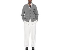Ami Paris - Gilet en maille Intarsia à col en V - Femme - Pulls - Gris - Taille: 40 FR
