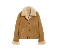 Ami Paris - Gilet en peau lainée et suède - Chameau - Femme - Vestes - Brun - Taille: 40 FR