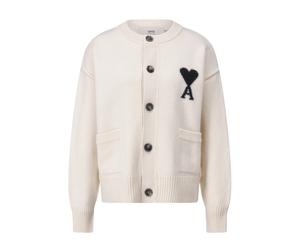 Ami Paris - Gilet Oversize en Laine - Femme - Pulls - Beige - Taille: 38 FR