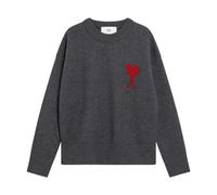 Ami Paris - Heart Crewneck Sweater - Homme - Pulls - Gris - Taille: XL