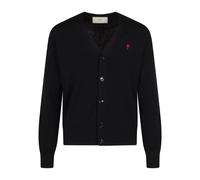 Ami Paris - Hkc361 Cardigan en Mérinos - Homme - Pulls - Noir - Taille: M