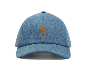 Ami Paris, Homme, Accessoires, Bleu, Taille: ONE Size Ami De Coeur Embroidery Cap