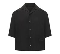 Ami Paris, Homme, Chemises, Noir, Taille: S Chemise Boxy Brodé Manches Courtes