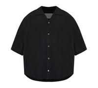 Ami Paris, Homme, Chemises, Noir, Taille: XL Chemise Boxy Brodé Manches Courtes