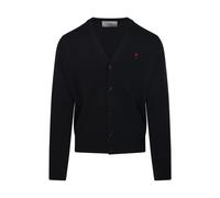 Ami Paris, Homme, Pulls, Noir, Taille: M ADC Round Neck Cardigan Merino