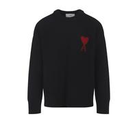 Ami Paris, Homme, Pulls, Noir, Taille: XL Ami De Coeur Crewneck Sweater