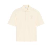 Ami Paris, Homme, Tops, Beige, Taille: S De Coeur Knitted Patch Polo