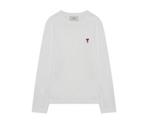 Ami Paris, Homme, Tops, Blanc, Taille: L T-shirt blanc pour homme Aw25