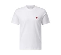 Ami Paris, Homme, Tops, Blanc, Taille: XL T-shirt avec logo, T-shirt en coton classique