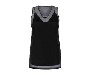 Ami Paris - Layered Silk Top - Femme - Tops - Noir - Taille: 36 FR