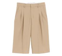Ami Paris - New Wool Low Waist Wide Bermuda Shorts - Femme - Shorts - Beige - Taille: 34 FR