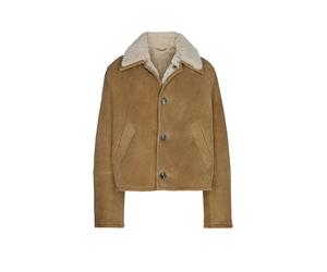 AMI PARIS Nom du produit: Veste en cuir beige | M