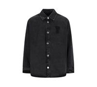 Ami Paris - Overshirt Avec Ami De Coeur Tricoté - Homme - Vestes - Noir - Taille: XL