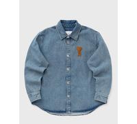 AMI Paris OVERSHIRT WITH KNITTED AMI DE COEUR men Longsleeves blue taille: M