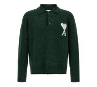Ami Paris - Polo à manches longues - Femme - Pulls - Vert - Taille: 38 FR