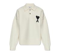 Ami Paris - Polo à manches longues en laine - unisex - Pulls - Beige - Taille: S