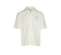 Ami Paris – Polo Coupe Boxy Patch Ami de Cœur Tricoté Homme Beige Taille L