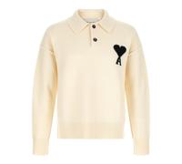 Ami Paris - Polo en Laine Ami de Coeur - Homme - Pulls - Blanc - Taille: XL