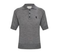 Ami Paris - Polo en laine - Femme - Pulls - Gris - Taille: 42 FR