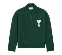 Ami Paris - Polo à manches longues - Homme - Pulls - Vert - Taille: M